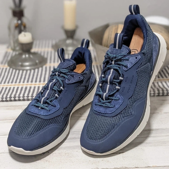 Cole Haan men's shoes 9.5M D, blue leather and mesh zero grand athletic trainers - Picture 10 of 16